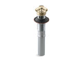 KOHLER K-7127-A-AF Bathroom Sink Drain With Overflow And Non-Removable Metal Stopper - Vibrant French Gold