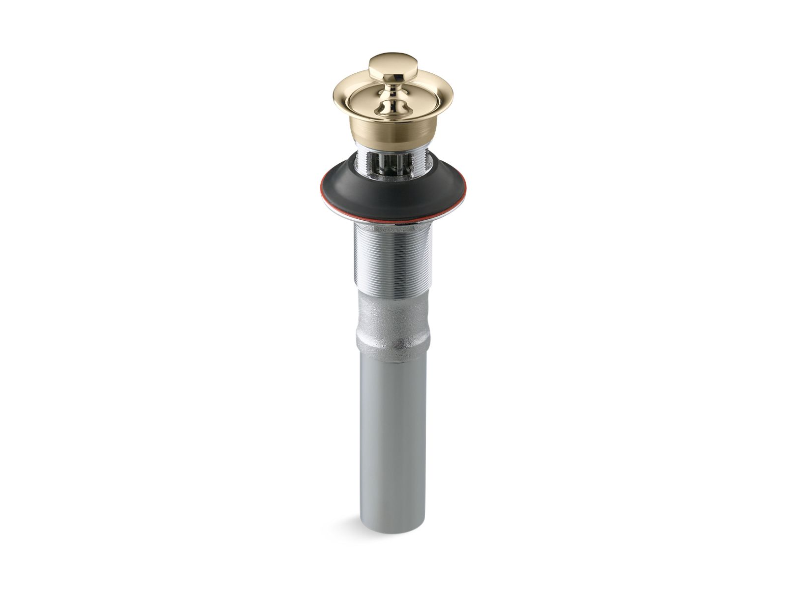 KOHLER K-7127-A-AF Bathroom Sink Drain With Overflow And Non-Removable Metal Stopper - Vibrant French Gold