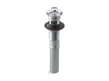 KOHLER K-7127-A-CP Bathroom Sink Drain With Overflow And Non-Removable Metal Stopper - Polished Chrome