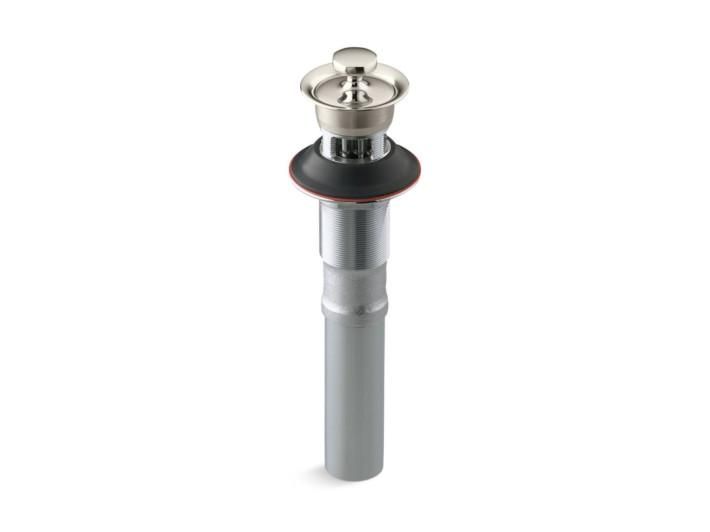 KOHLER K-7127-A-SN Bathroom Sink Drain With Overflow And Non-Removable Metal Stopper In Vibrant Polished Nickel