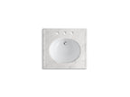KOHLER K-3023-WH Kathryn 24" X 22" Marble Console Tabletop With 8" Widespread Faucet Holes And Cut For K-2205-G/K-2210-G Undermount Bathroom Sink - White Carrara Marble
