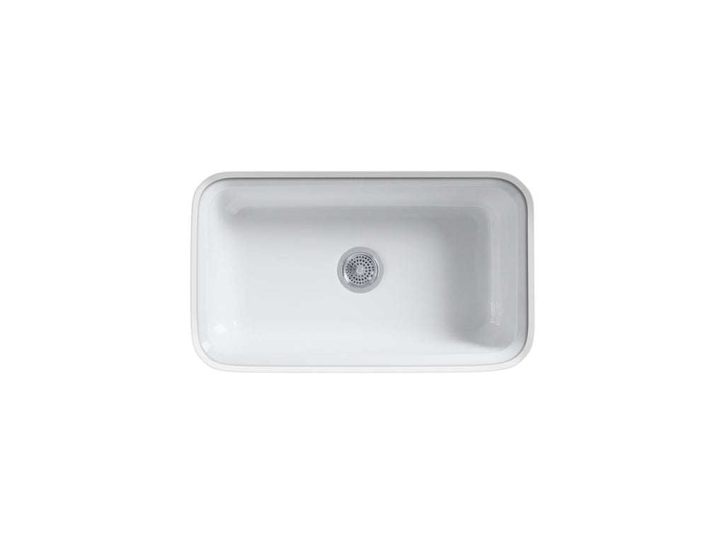 KOHLER K-5832-5U-0 Bakersfield 31" Undermount Single-Bowl Kitchen Sink - White