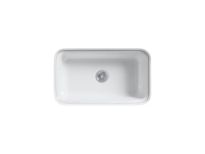 KOHLER K-5832-5U-0 Bakersfield 31" undermount single-bowl kitchen sink - White