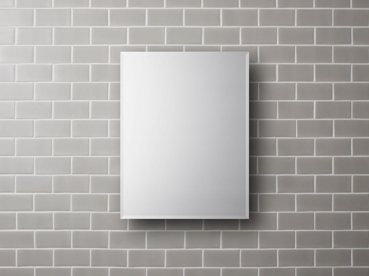 KOHLER K-CB-CLC2026FS 20" W X 26" H Aluminum Single-Door Medicine Cabinet With Mirrored Door, Beveled Edges