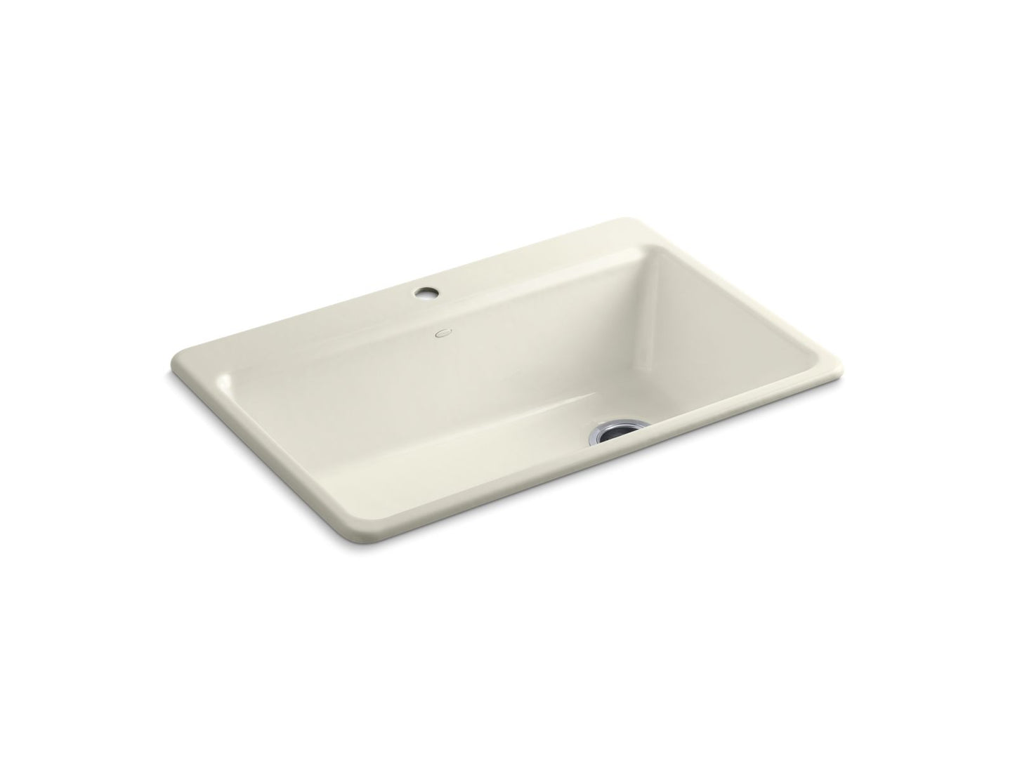 KOHLER K-5871-1A2-96 Riverby 33" Top-Mount Single-Bowl Workstation Kitchen Sink In Biscuit