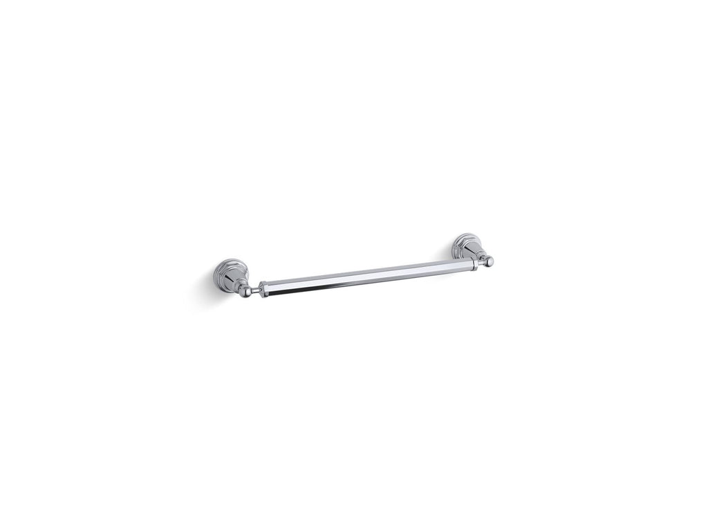 KOHLER K-13108-SN Pinstripe 18" Towel Bar - Vibrant Polished Nickel