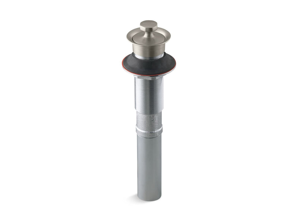 KOHLER K-7127-BN Bathroom Sink Drain With Non-Removable Metal Stopper And Without Overflow - Vibrant Brushed Nickel