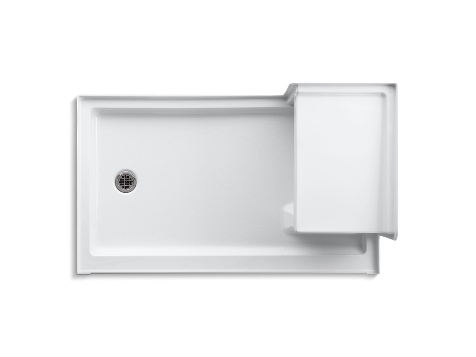 KOHLER K-1979-0 Tresham 60" X 36" Alcove Shower Base, Left Drain - White