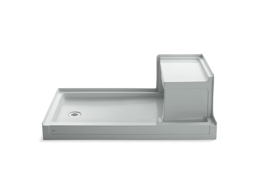 KOHLER K-1979-95 Tresham 60" X 36" Alcove Shower Base, Left Drain In Ice Grey