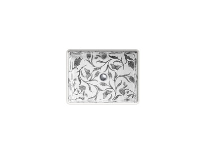 KOHLER K-14275-BT-0 Botanical Study Kathryn 19-3/4" rectangular undermount bathroom sink, no overflow - Botanical Study