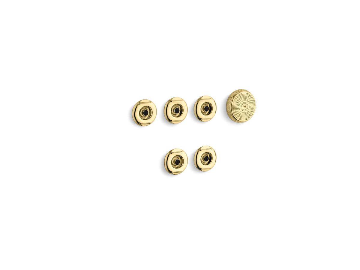 KOHLER K-9695-PB Flexjet Whirlpool Trim Kit With Five Jets In Vibrant Polished Brass