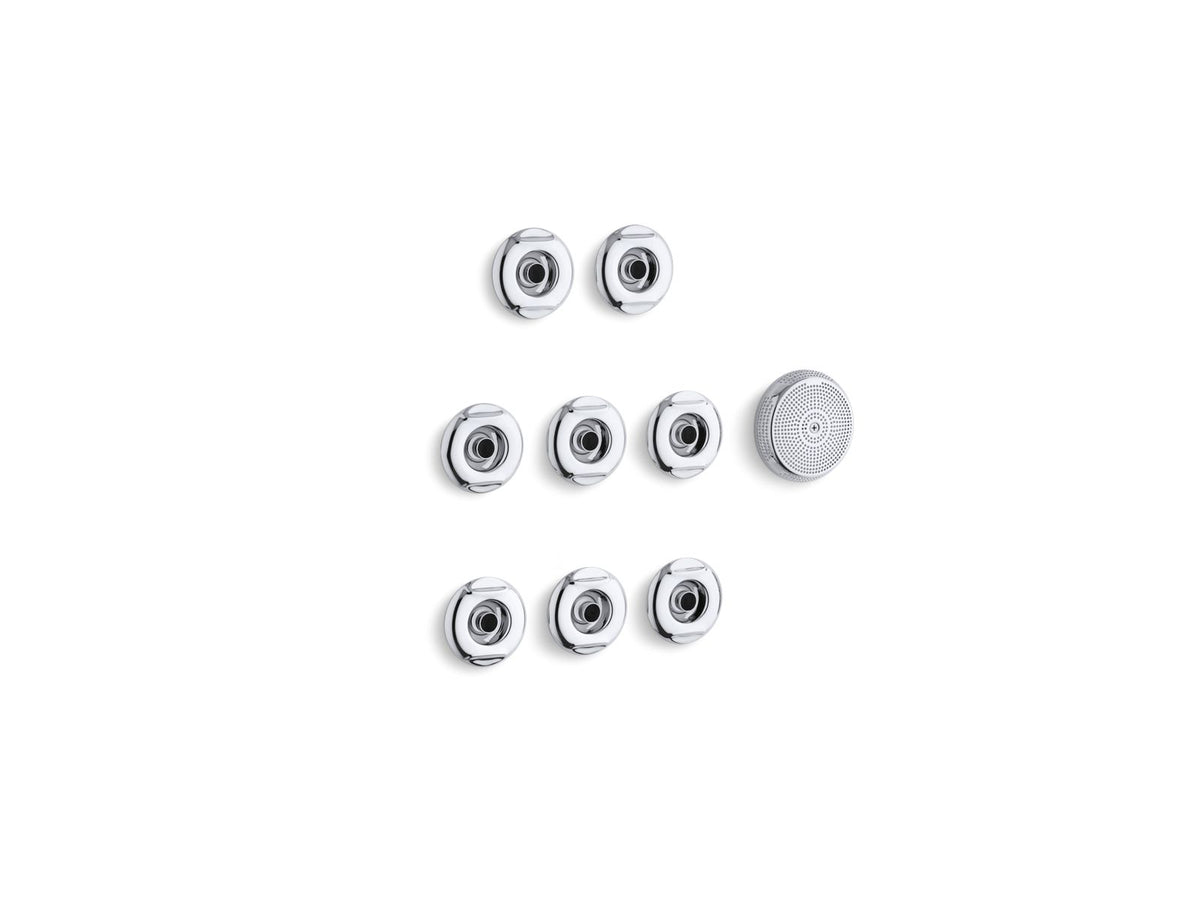 KOHLER K-9698-7 Flexjet Whirlpool Trim Kit With Eight Jets - Black Black