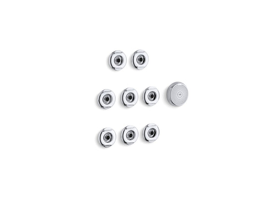 KOHLER K-9698-CP Flexjet Whirlpool trim kit with eight jets - Polished Chrome