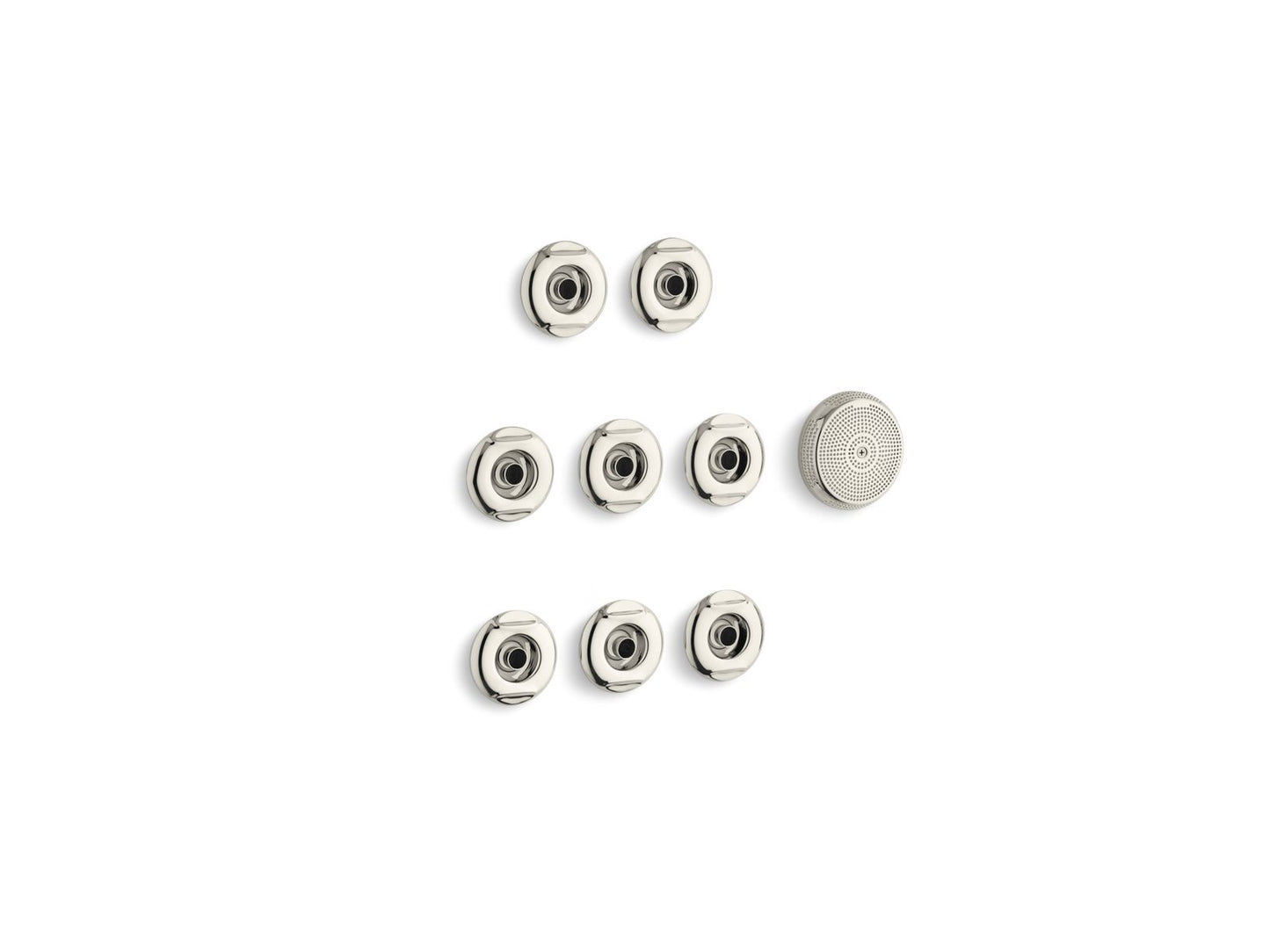 KOHLER K-9698-SN Flexjet Whirlpool trim kit with eight jets - Vibrant Polished Nickel