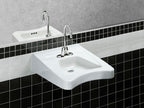 KOHLER K-12636-0 Morningside 20" X 27" Mount/Concealed Arm Carrier Wheelchair Bathroom Sink With 4" Centerset Faucet Holes - White