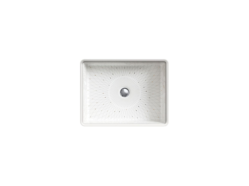 KOHLER K-14275-SMC-0 Empress Bouquet Kathryn 19-3/4" Square Undermount Bathroom Sink, No Overflow - Empress Bouquet