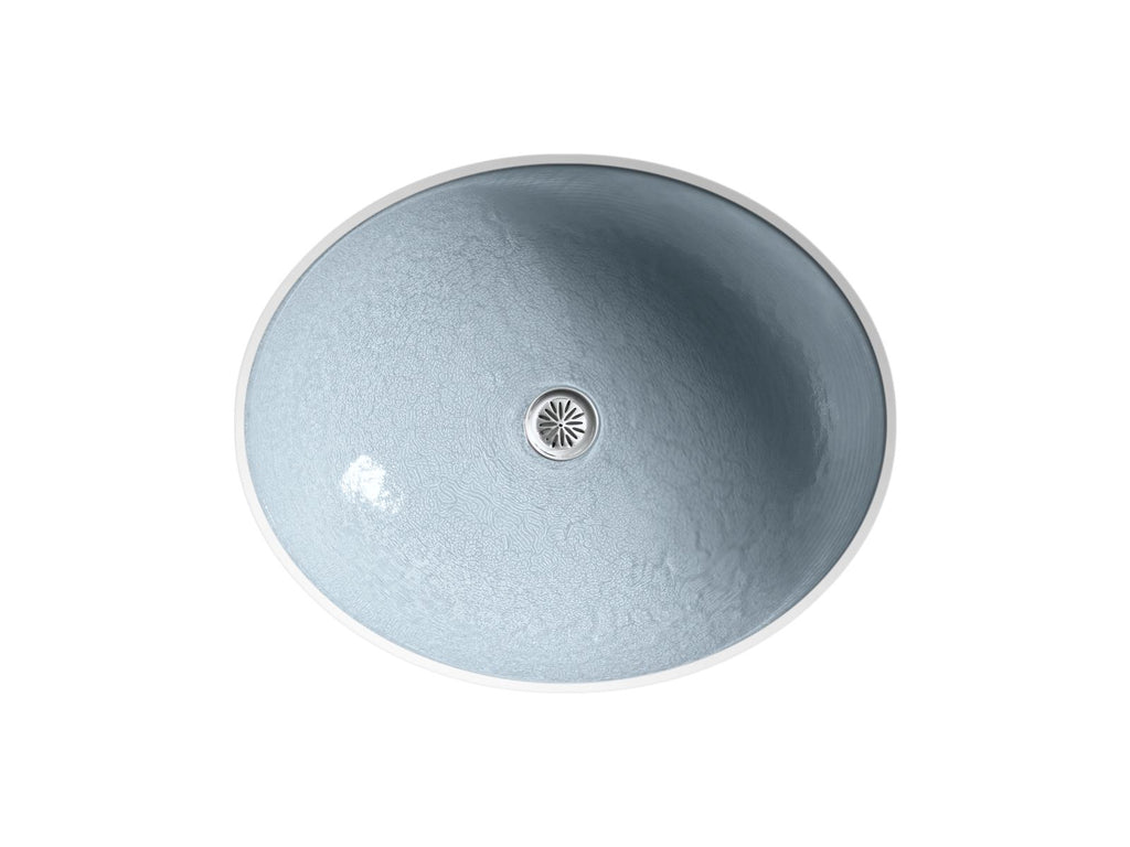 KOHLER K-2741-G1-B11 Whist 19" Oval Wall-Mount/Undermount Bathroom Sink, No Overflow - Opaque Dusk