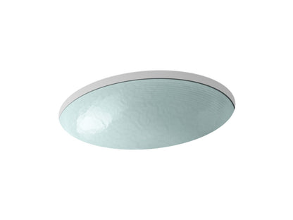 KOHLER K-2741-G2-B11 Whist 19" oval wall-mount/undermount bathroom sink, no overflow - Opaque Dew