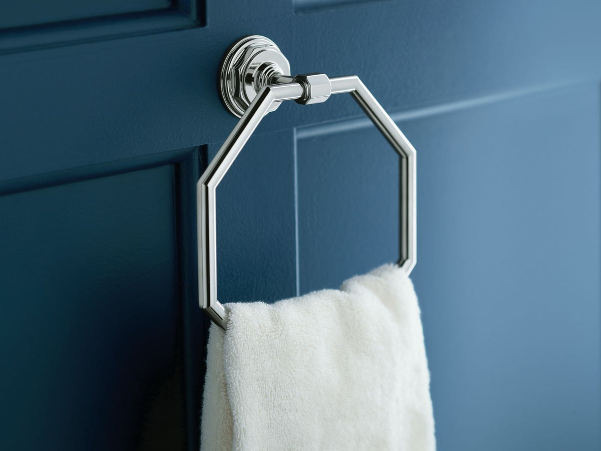KOHLER K-13112-CP Pinstripe Towel Ring - Polished Chrome