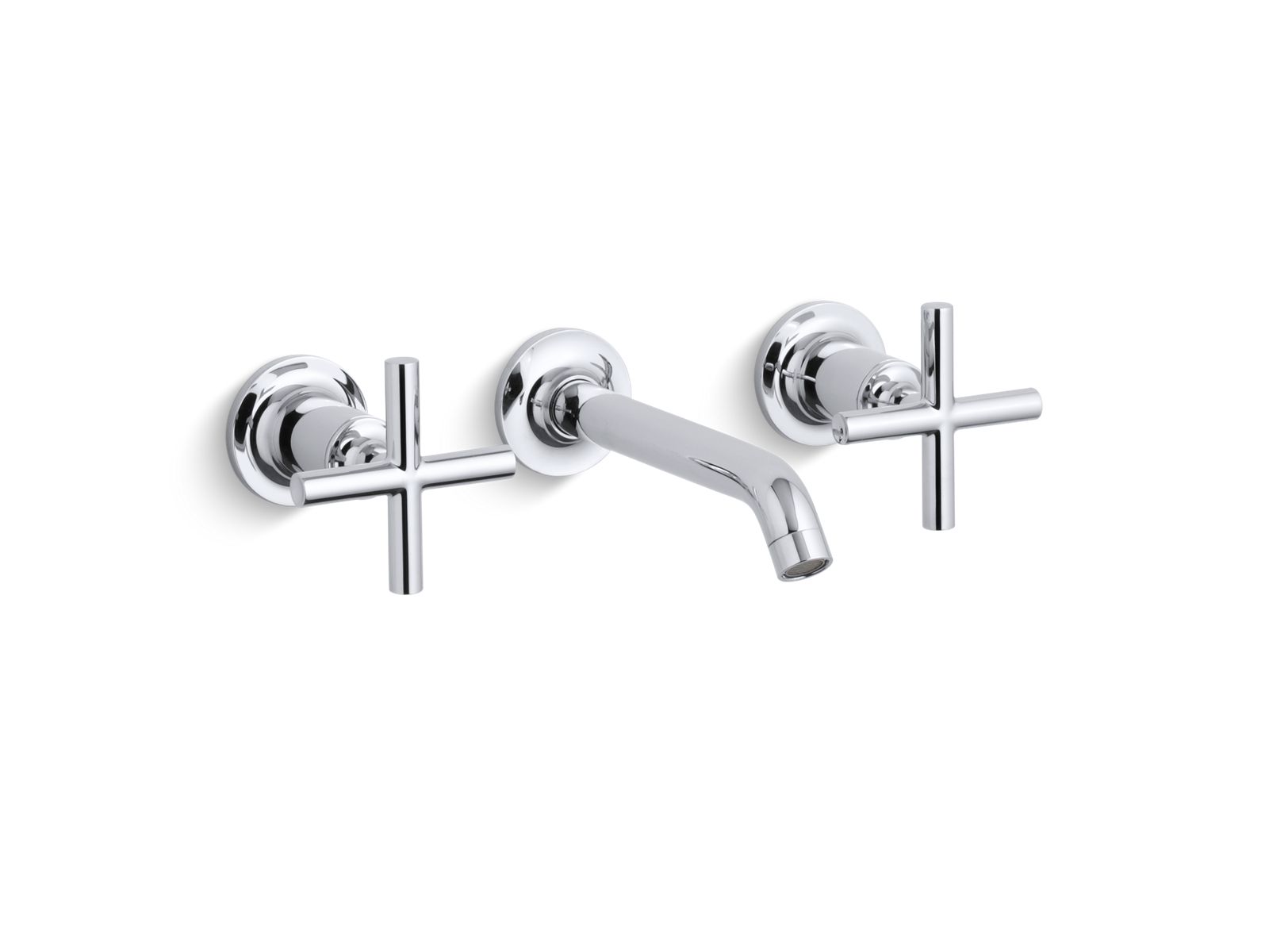 KOHLER K-T14413-3-AF Purist Wall-Mount Bathroom Sink Faucet Trim With Cross Handles, 1.2 Gpm - Vibrant French Gold