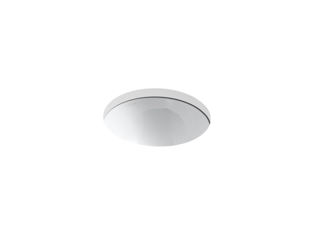 KOHLER K-2298-0 Compass 13-1/4" Round Drop-In/Undermount Bathroom Sink, No Overflow - White