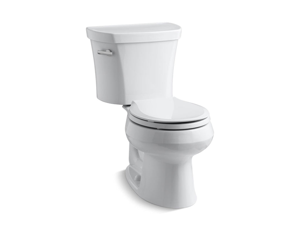 KOHLER K-3947-7 Wellworth Two-Piece Round-Front Toilet, 1.28 Gpf - Black Black