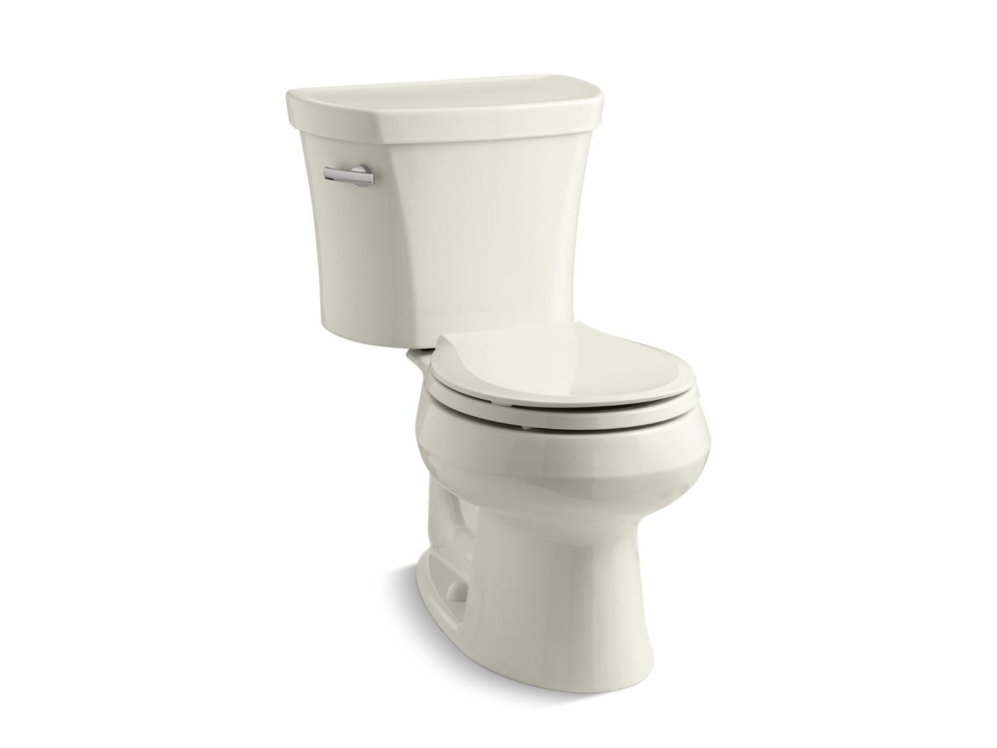 KOHLER K-3947-96 Wellworth Two-Piece Round-Front Toilet, 1.28 Gpf In Biscuit