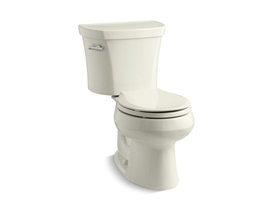 KOHLER K-3947-T-96 Wellworth Two-Piece Round-Front Toilet, 1.28 Gpf In Biscuit