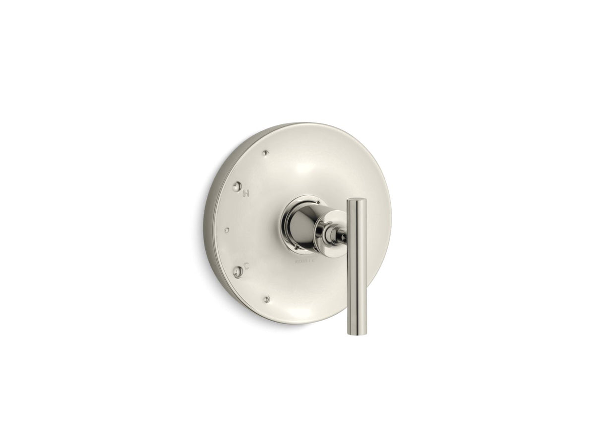 KOHLER K-TS14423-4-SN Purist Rite-Temp Valve Trim With Lever Handle - Vibrant Polished Nickel
