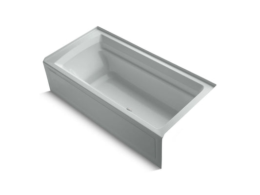 KOHLER K-1124-GHRA-95 Archer 72" X 36" Alcove Heated Bubblemassage Air Bath, Right Drain In Ice Grey