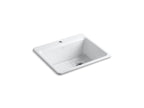 KOHLER K-5872-1A1-0 Riverby 25" Top-Mount Single-Bowl Kitchen Sink - White