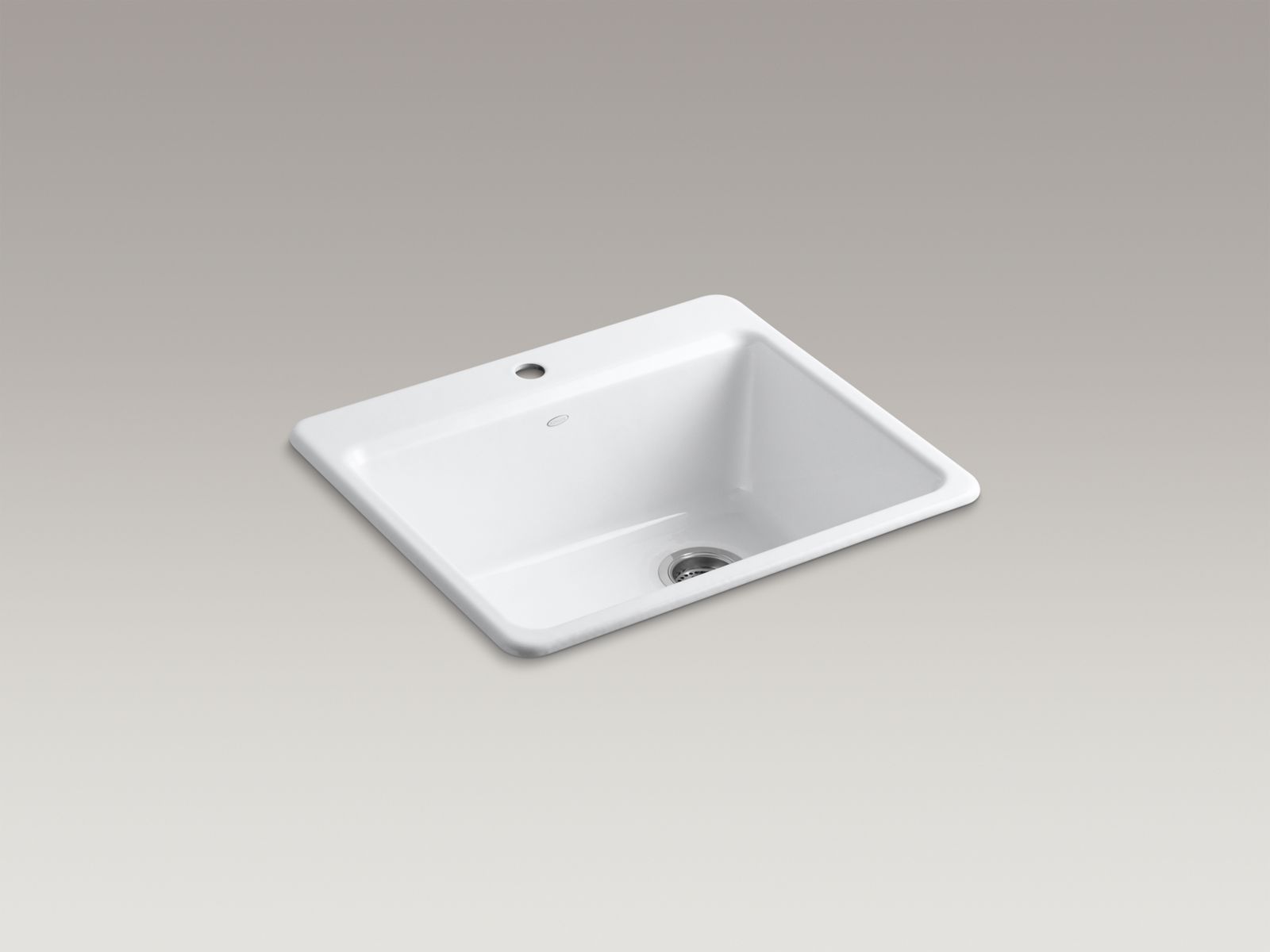 KOHLER K-5872-1A1-0 Riverby 25" Top-Mount Single-Bowl Kitchen Sink - White