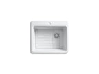 KOHLER K-5872-1A1-0 Riverby 25" Top-Mount Single-Bowl Kitchen Sink - White