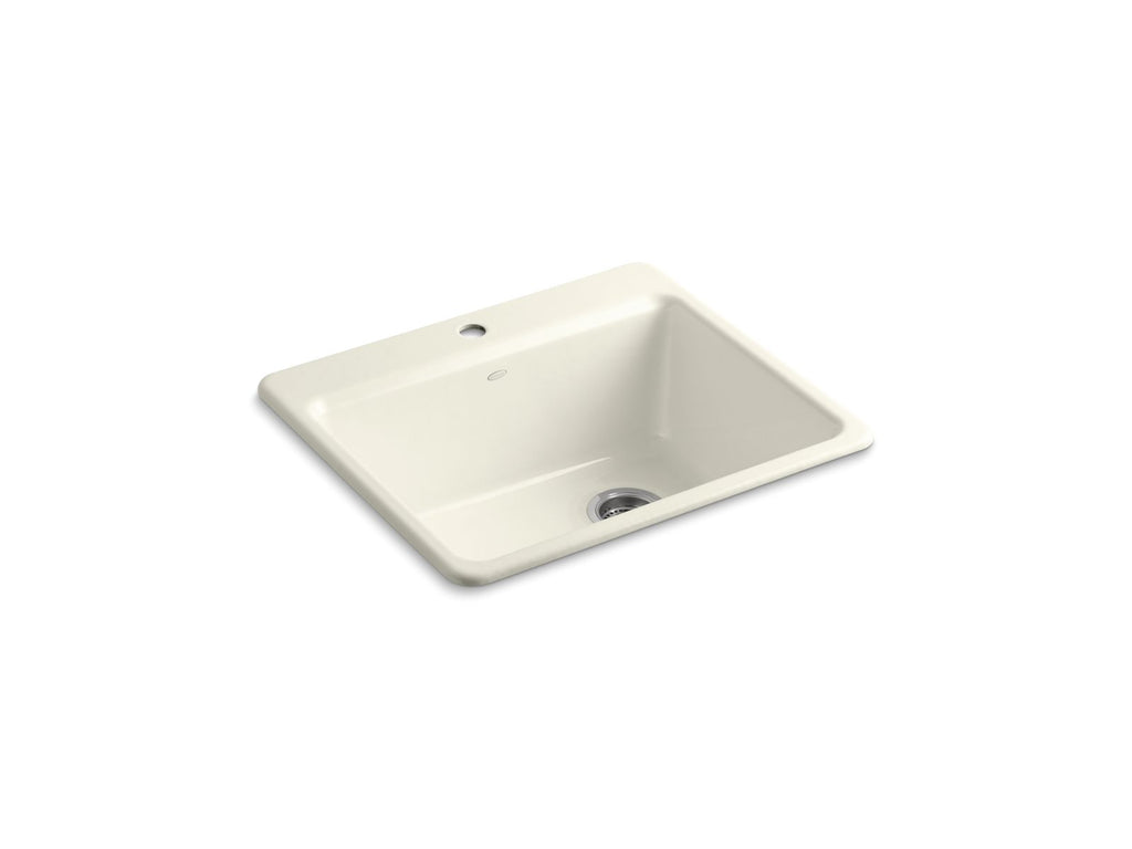 KOHLER K-5872-1A1-96 Riverby 25" Top-Mount Single-Bowl Kitchen Sink - Biscuit