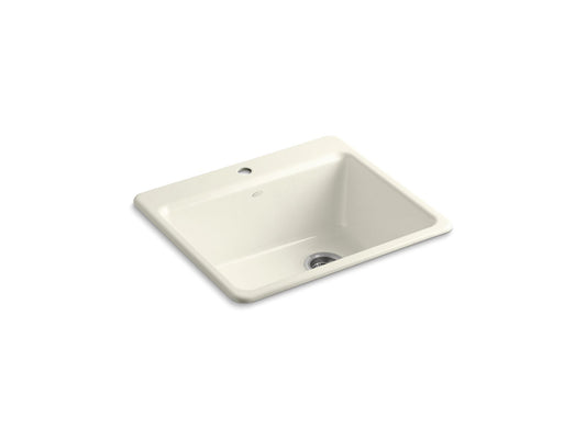 KOHLER K-5872-1A1-96 Riverby 25" top-mount single-bowl kitchen sink - Biscuit