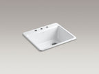 KOHLER K-5872-3A1-7 Riverby 25" Top-Mount Single-Bowl Kitchen Sink - Black Black