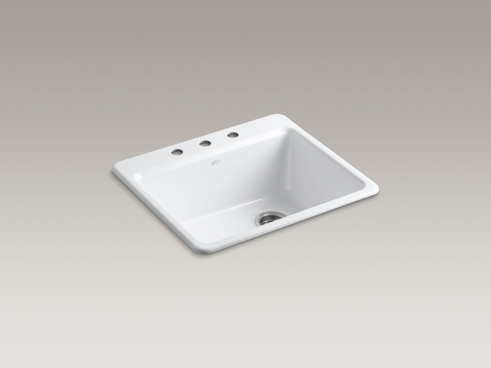 KOHLER K-5872-3A1-7 Riverby 25" Top-Mount Single-Bowl Kitchen Sink - Black Black
