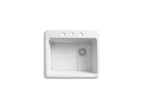 KOHLER K-5872-3A1-7 Riverby 25" Top-Mount Single-Bowl Kitchen Sink - Black Black