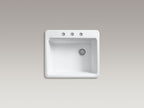 KOHLER K-5872-3A1-7 Riverby 25" Top-Mount Single-Bowl Kitchen Sink - Black Black