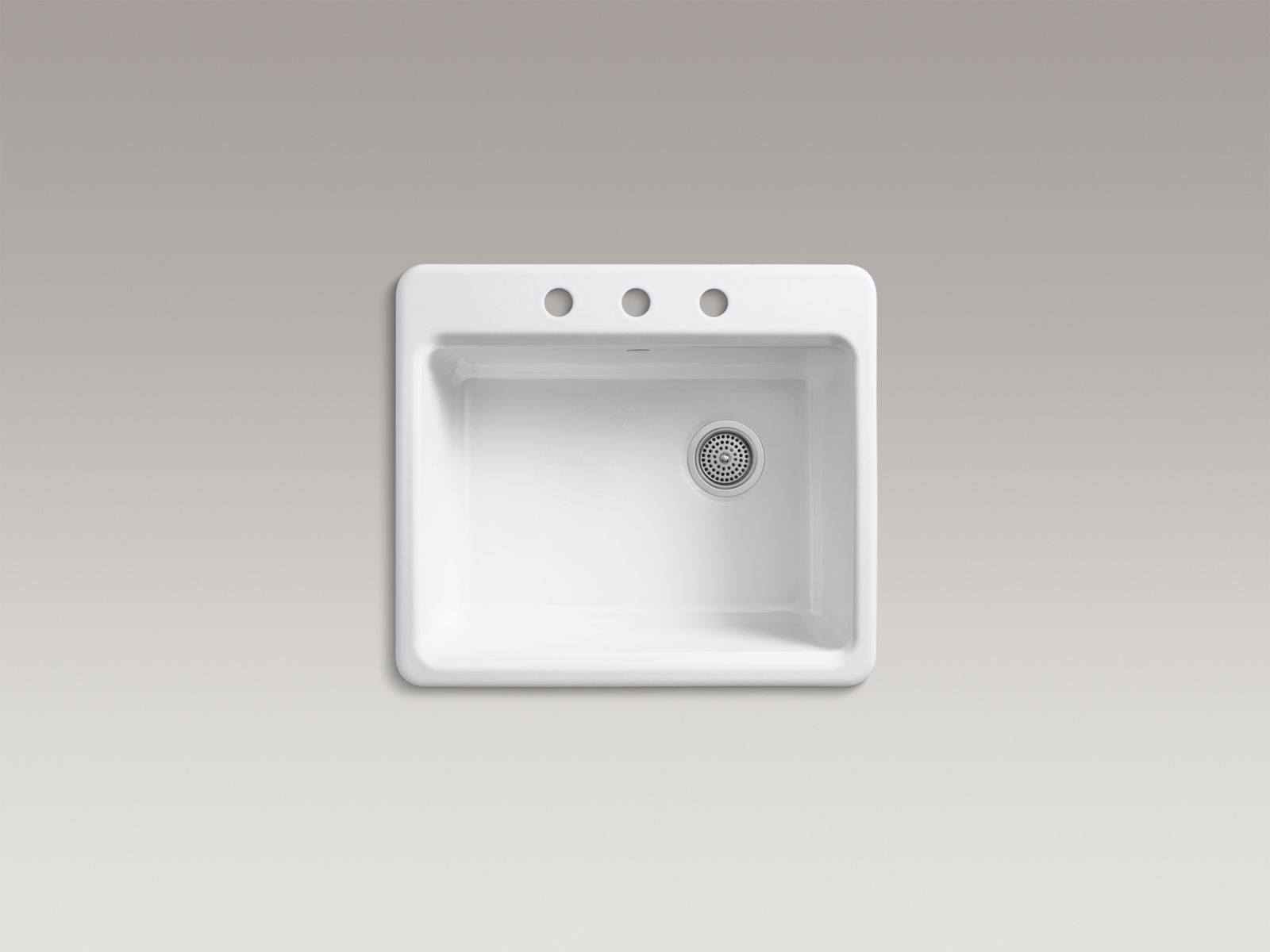 KOHLER K-5872-3A1-7 Riverby 25" Top-Mount Single-Bowl Kitchen Sink - Black Black