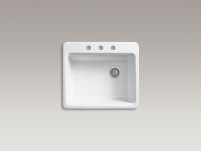 KOHLER K-5872-3A1-FF Riverby 25" top-mount single-bowl kitchen sink - Sea Salt