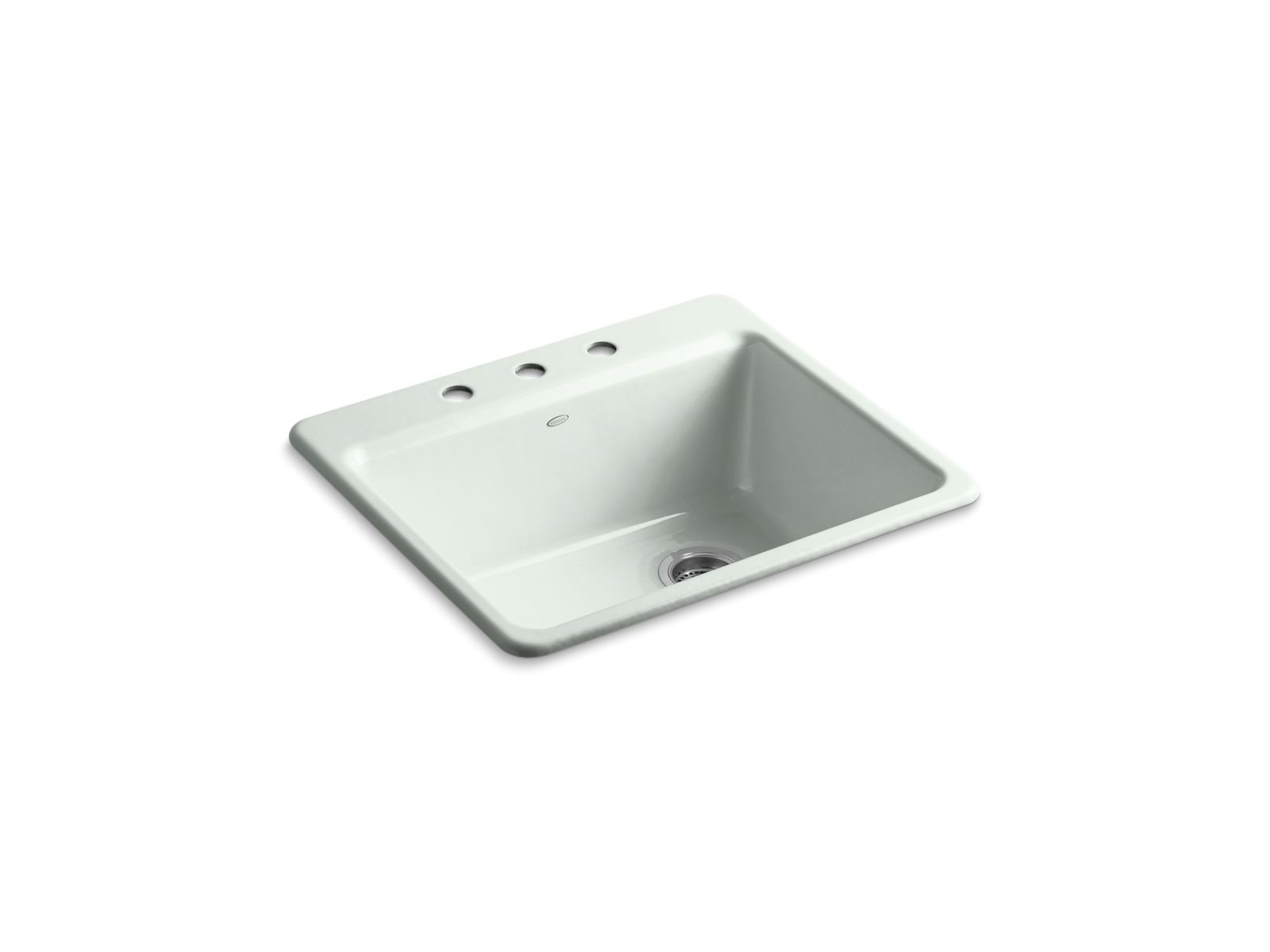 KOHLER K-5872-3A1-FF Riverby 25" Top-Mount Single-Bowl Kitchen Sink - Sea Salt