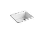 KOHLER K-5872-4A1-7 Riverby 25" Top-Mount Single-Bowl Kitchen Sink - Black Black