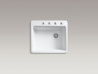 KOHLER K-5872-4A1-7 Riverby 25" Top-Mount Single-Bowl Kitchen Sink - Black Black
