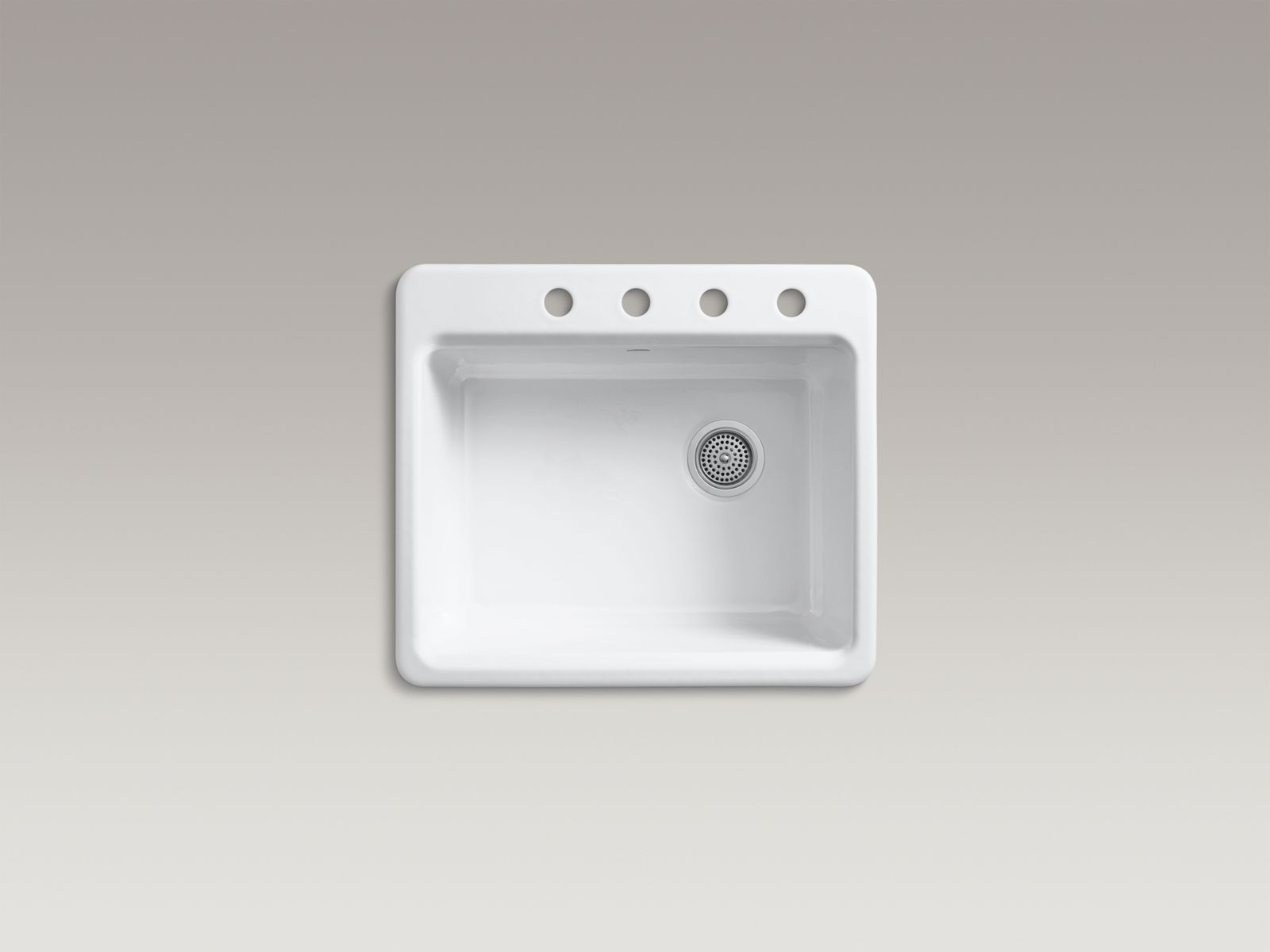KOHLER K-5872-4A1-7 Riverby 25" Top-Mount Single-Bowl Kitchen Sink - Black Black