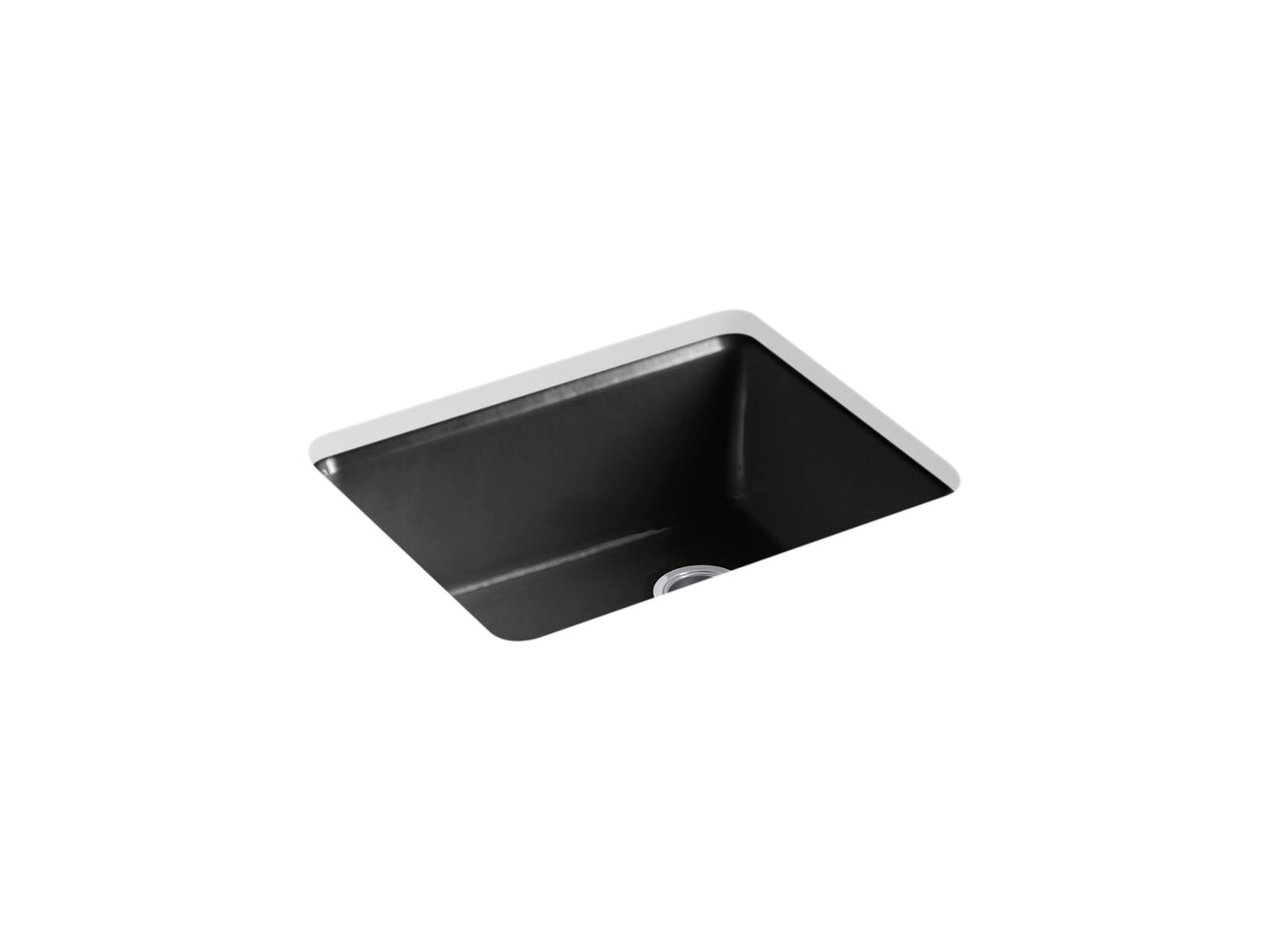 KOHLER K-5872-5UA1-7 Riverby 25" Undermount Single-Bowl Kitchen Sink In Black Black