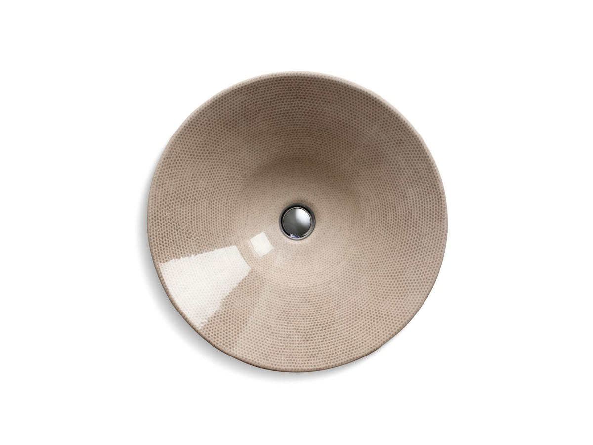 KOHLER K-2200-HV Conical Bell 16-1/4" Round Vessel Bathroom Sink, No Overflow - Bouclé Tweed