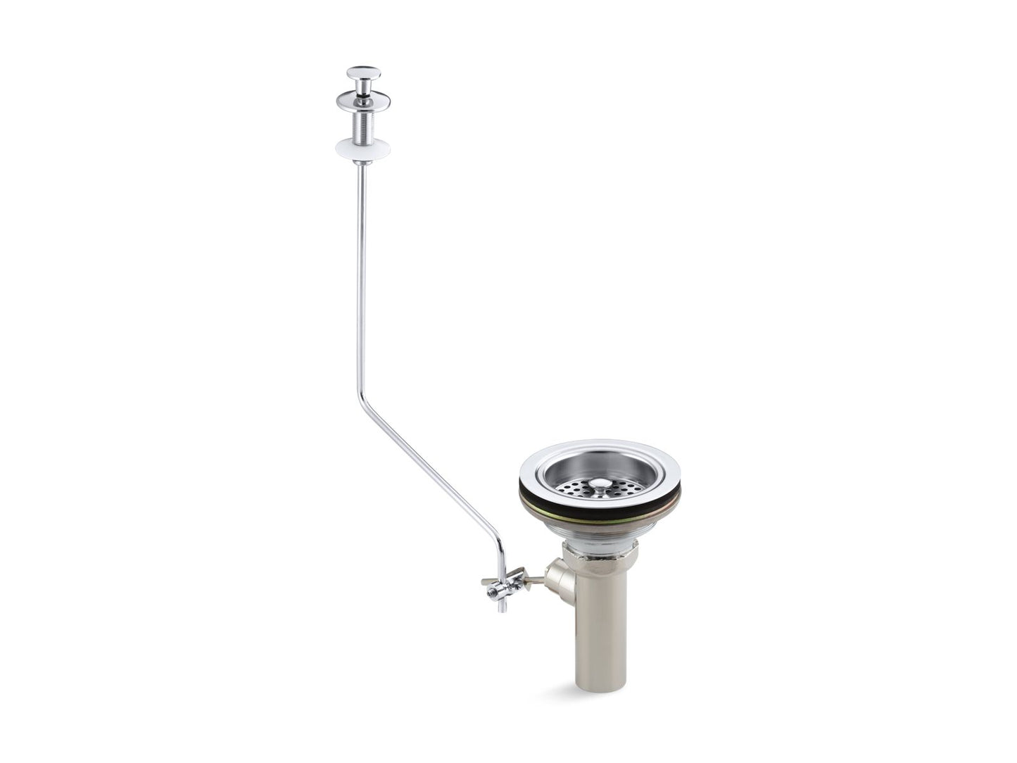 KOHLER K-8802-RL-CP Duostrainer Sink strainer with tailpiece and pop-up drain - Polished Chrome
