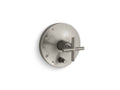 KOHLER K-T14501-3-BN Purist Rite-Temp Valve Trim With Push-Button Diverter And Cross Handle - Vibrant Brushed Nickel