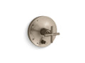 KOHLER K-T14501-3-BV Purist Rite-Temp Valve Trim With Push-Button Diverter And Cross Handle - Vibrant Brushed Bronze